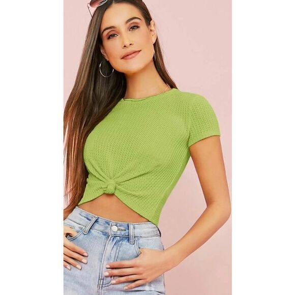 ๐ฅ$1 Bundled Newย Waffle Knit Cropped Top sz.โXS - Picture 1 of 6